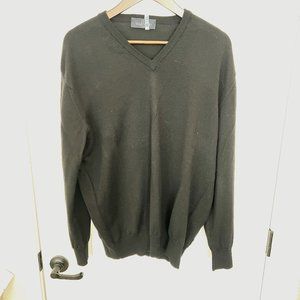 $1195 Authentic VALENTINO Jeans Made in ITALY Men's Black V-Neck Sweaters Sz.XL